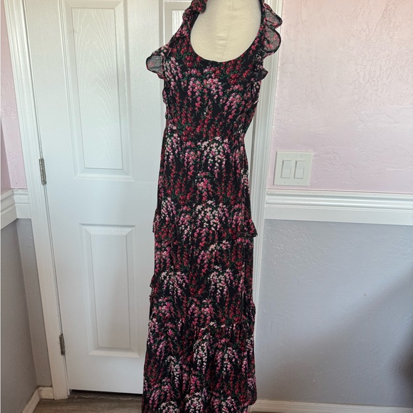 J. Crew Women’s Ruffle Tiered Floral Print Sleeveless Pockets Midi Dress Sz 2 - Picture 6 of 16